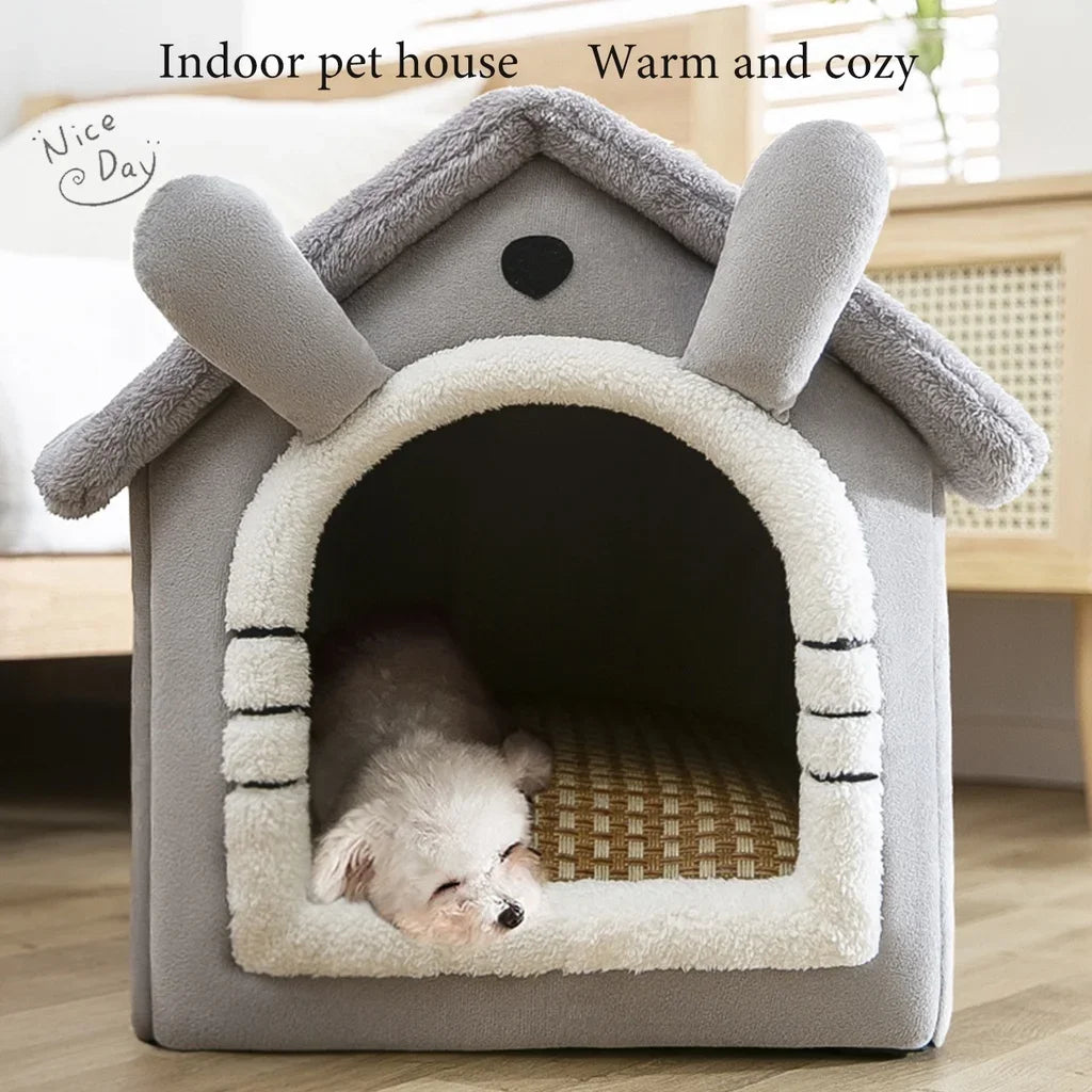The Ultimate Snuggle Den: Foldable Pet Retreat