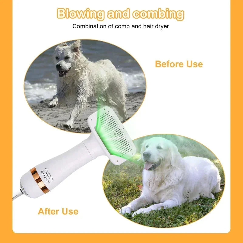 Quiet Breeze 2-in-1 Pet Hair Dryer & Grooming Brush