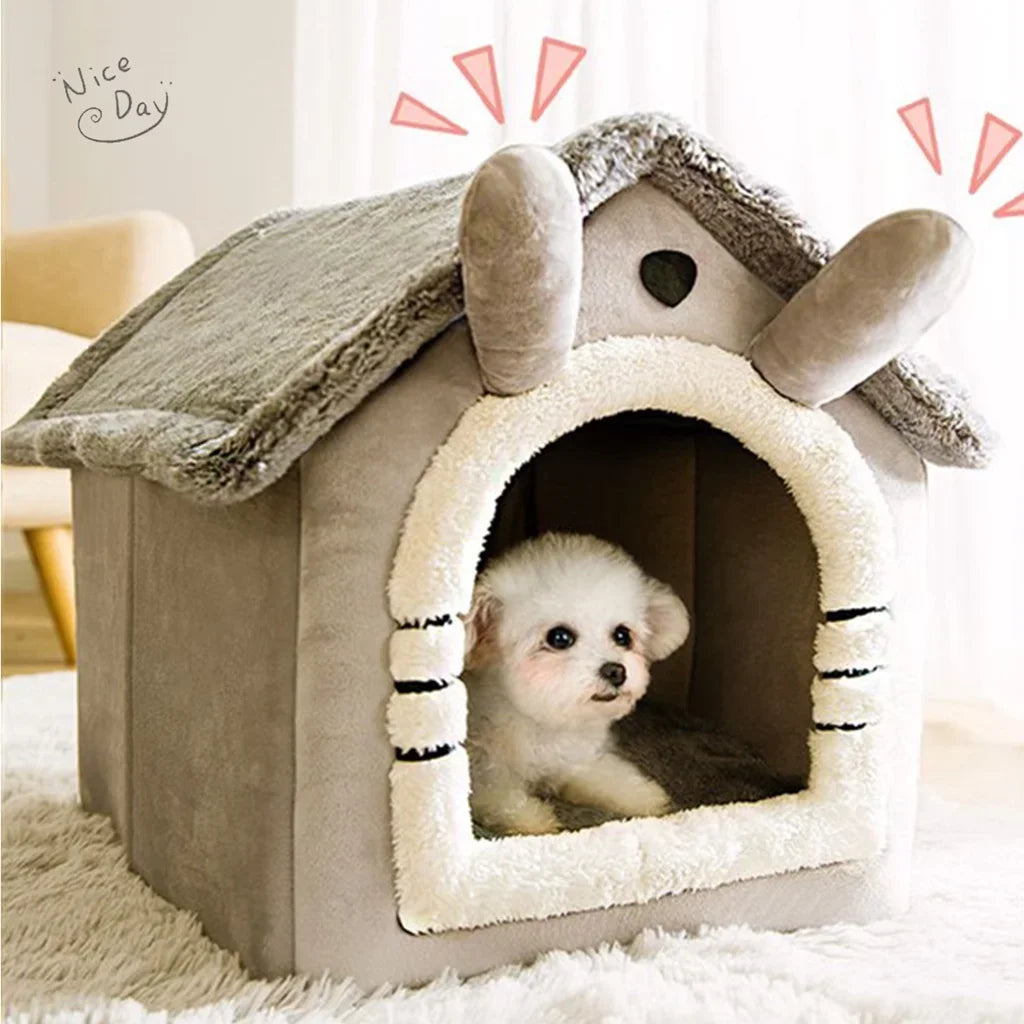 The Ultimate Snuggle Den: Foldable Pet Retreat