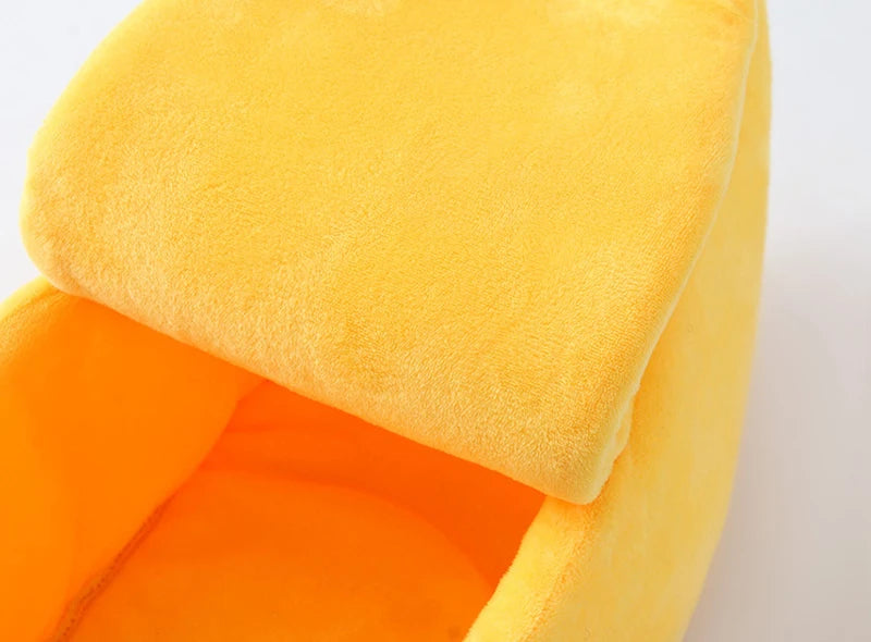 PetJoyHub™ Cozy Banana Peel Pet Bed