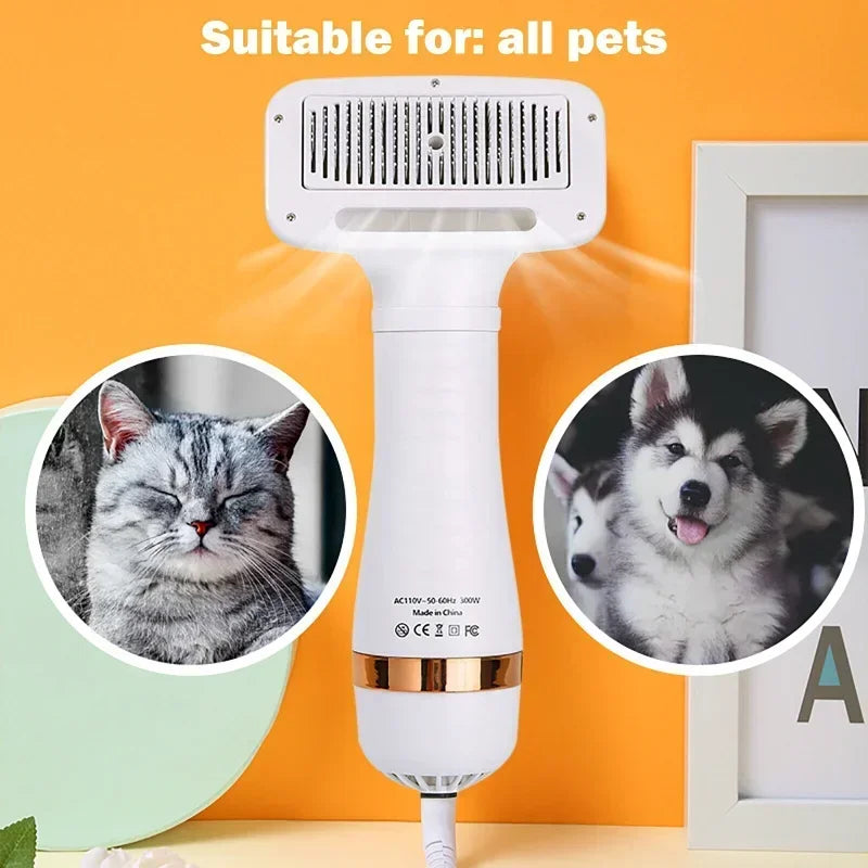 Quiet Breeze 2-in-1 Pet Hair Dryer & Grooming Brush
