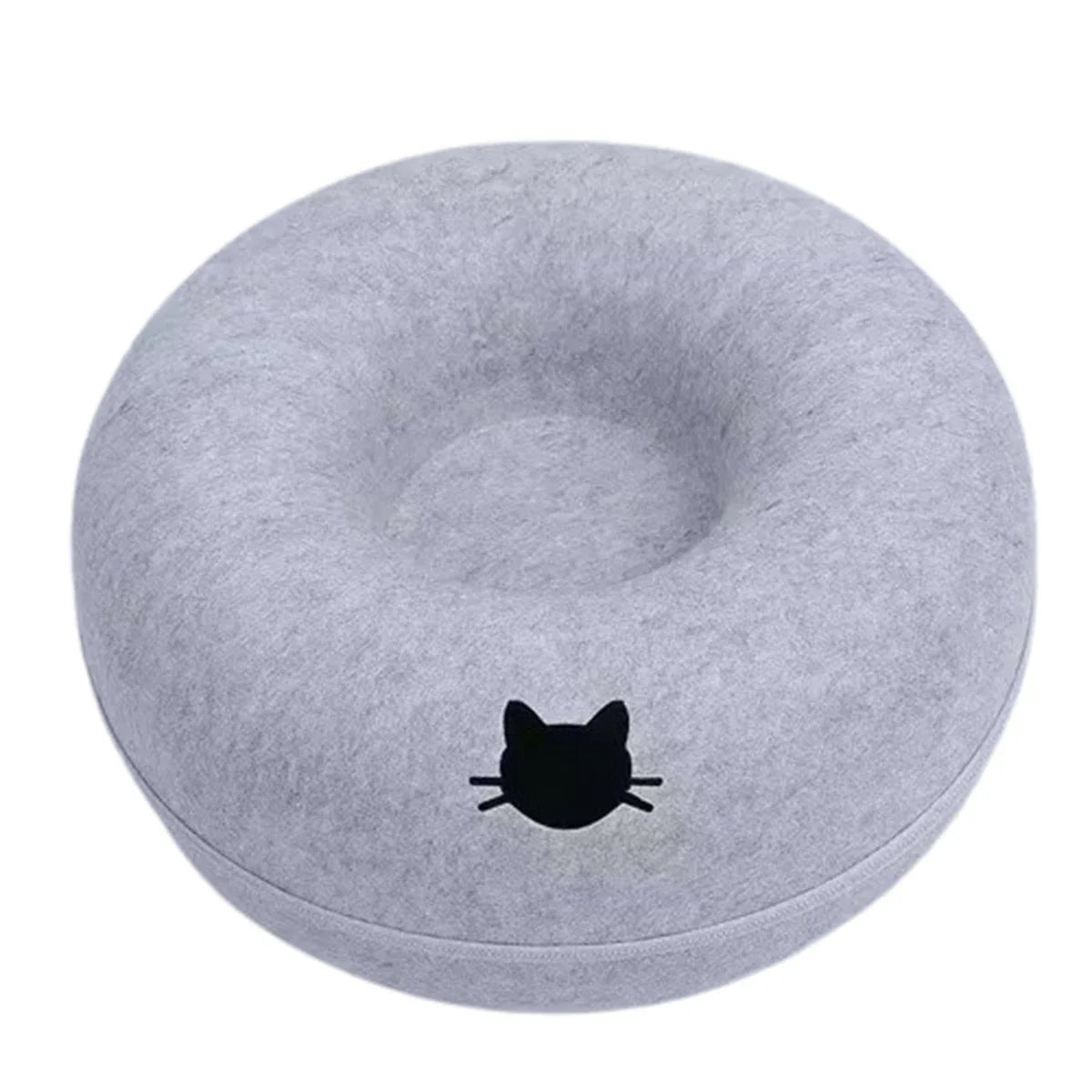 Cozy Tunnel Felt Donut Cat Bed