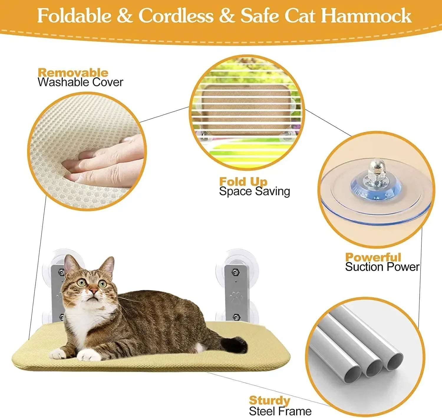Aero Nest Cordless Window Cat Hammock