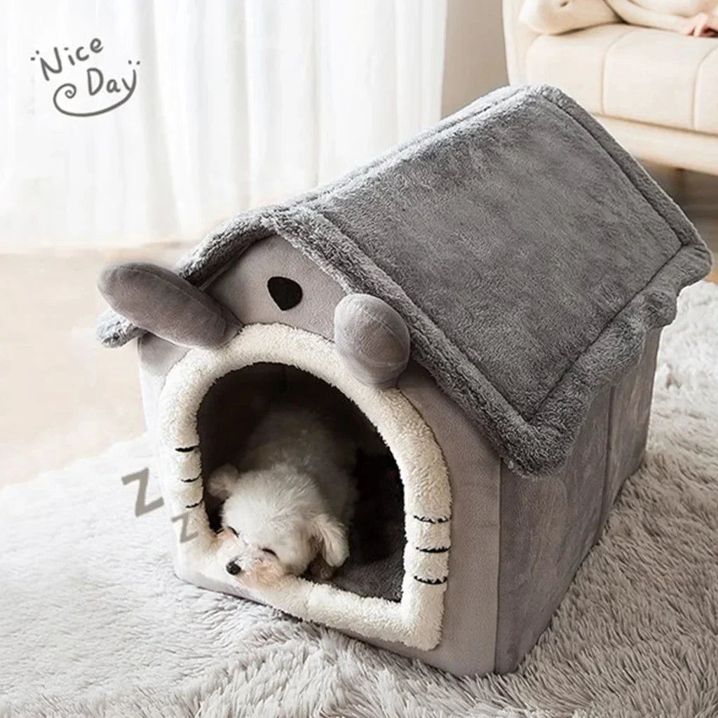 The Ultimate Snuggle Den: Foldable Pet Retreat
