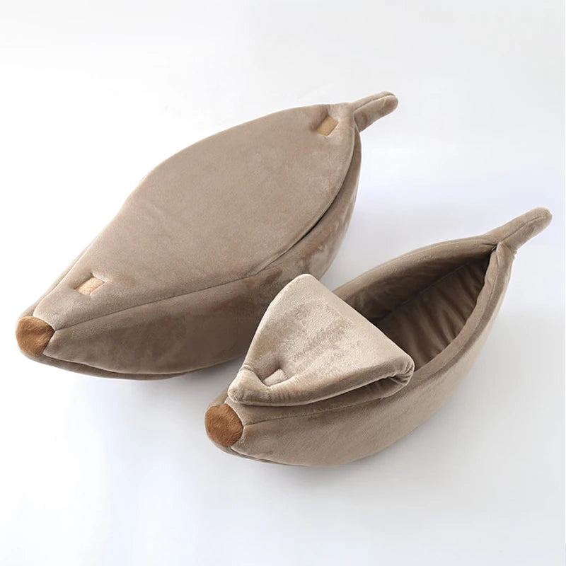 PetJoyHub™ Cozy Banana Peel Pet Bed