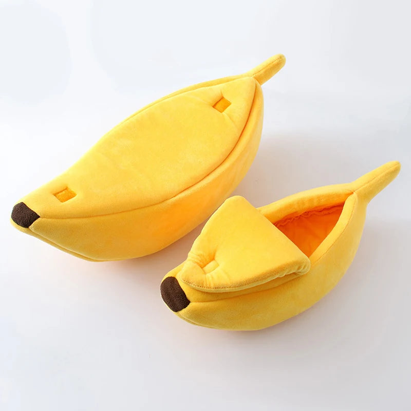 PetJoyHub™ Cozy Banana Peel Pet Bed