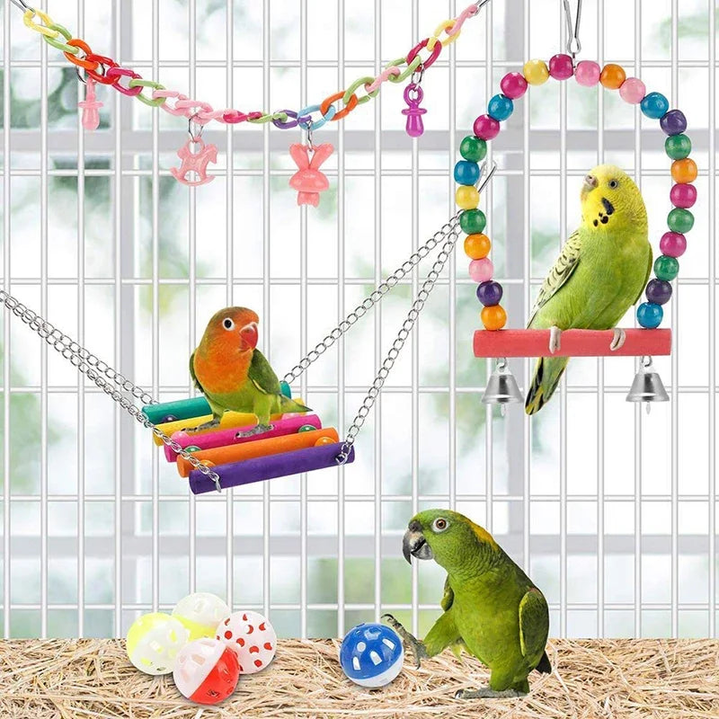 Nature Play 11-Piece Wooden Bird Toy Set