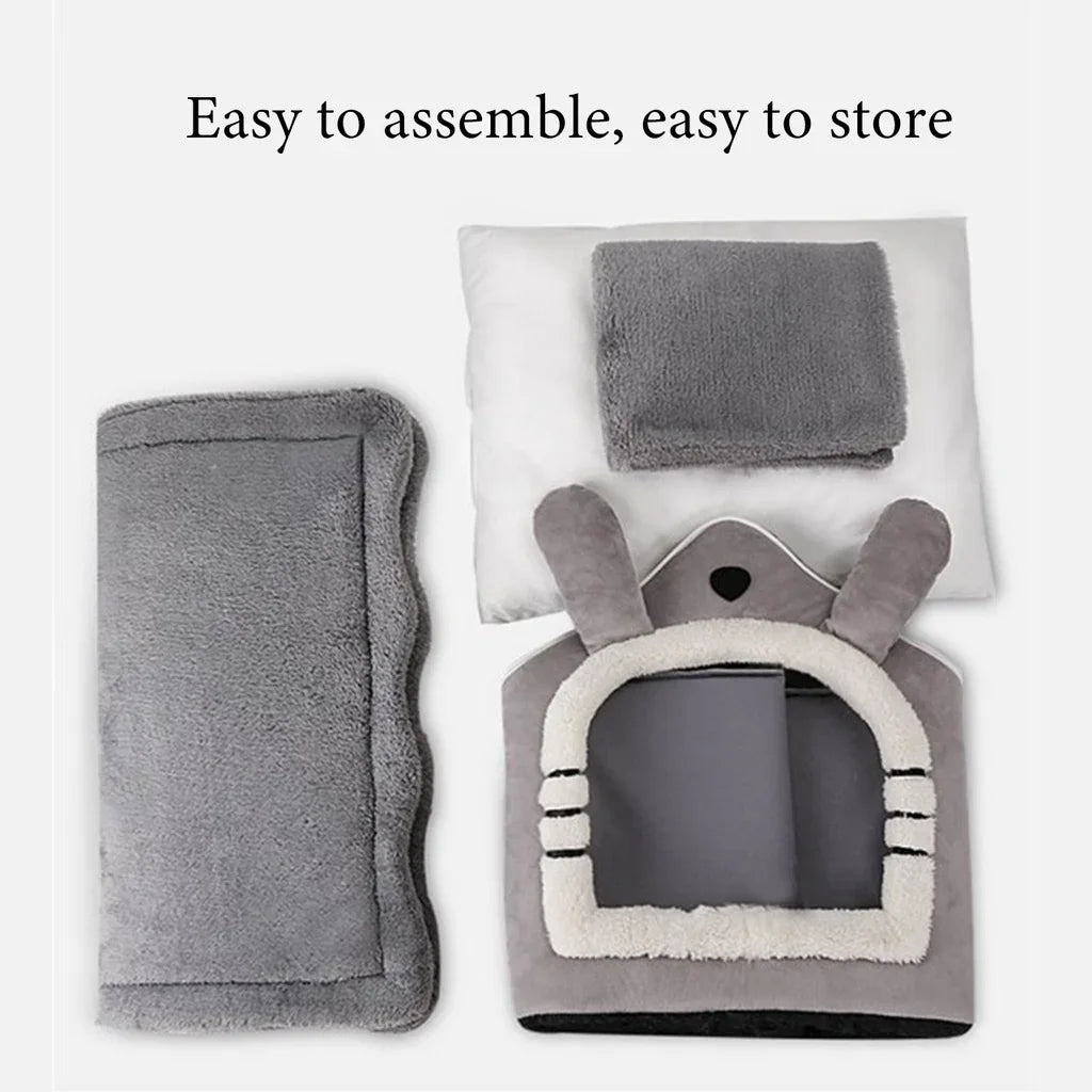 The Ultimate Snuggle Den: Foldable Pet Retreat