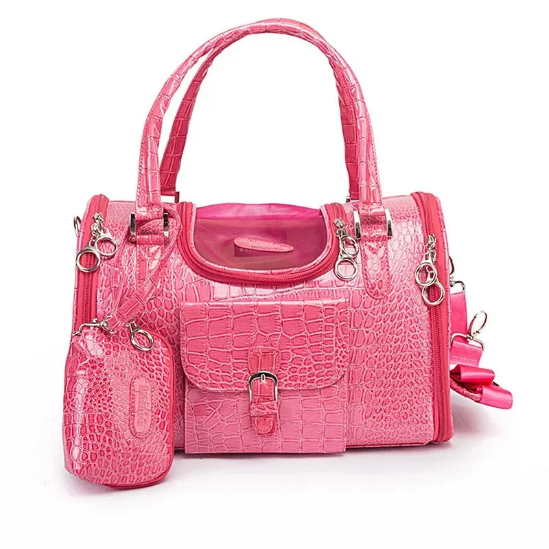 Luxury Leather Pet Carrier Bag