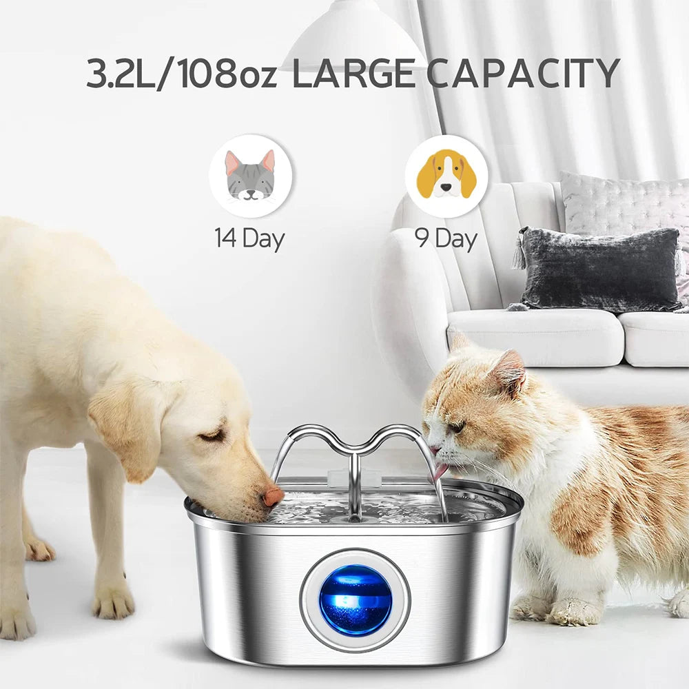 Pure Flow Stainless Steel Pet Fountain