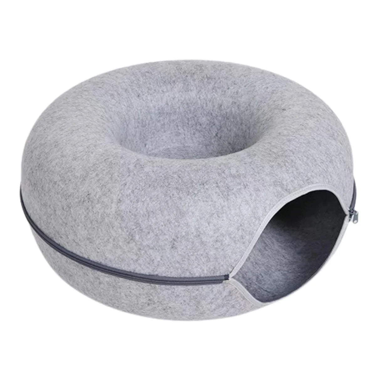 Cozy Tunnel Felt Donut Cat Bed