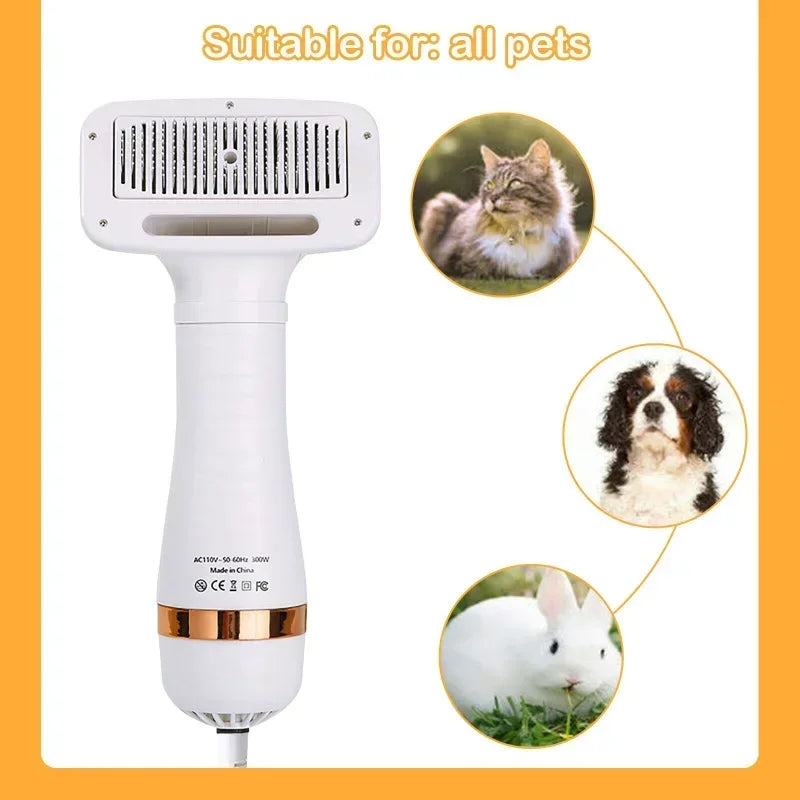 Quiet Breeze 2-in-1 Pet Hair Dryer & Grooming Brush