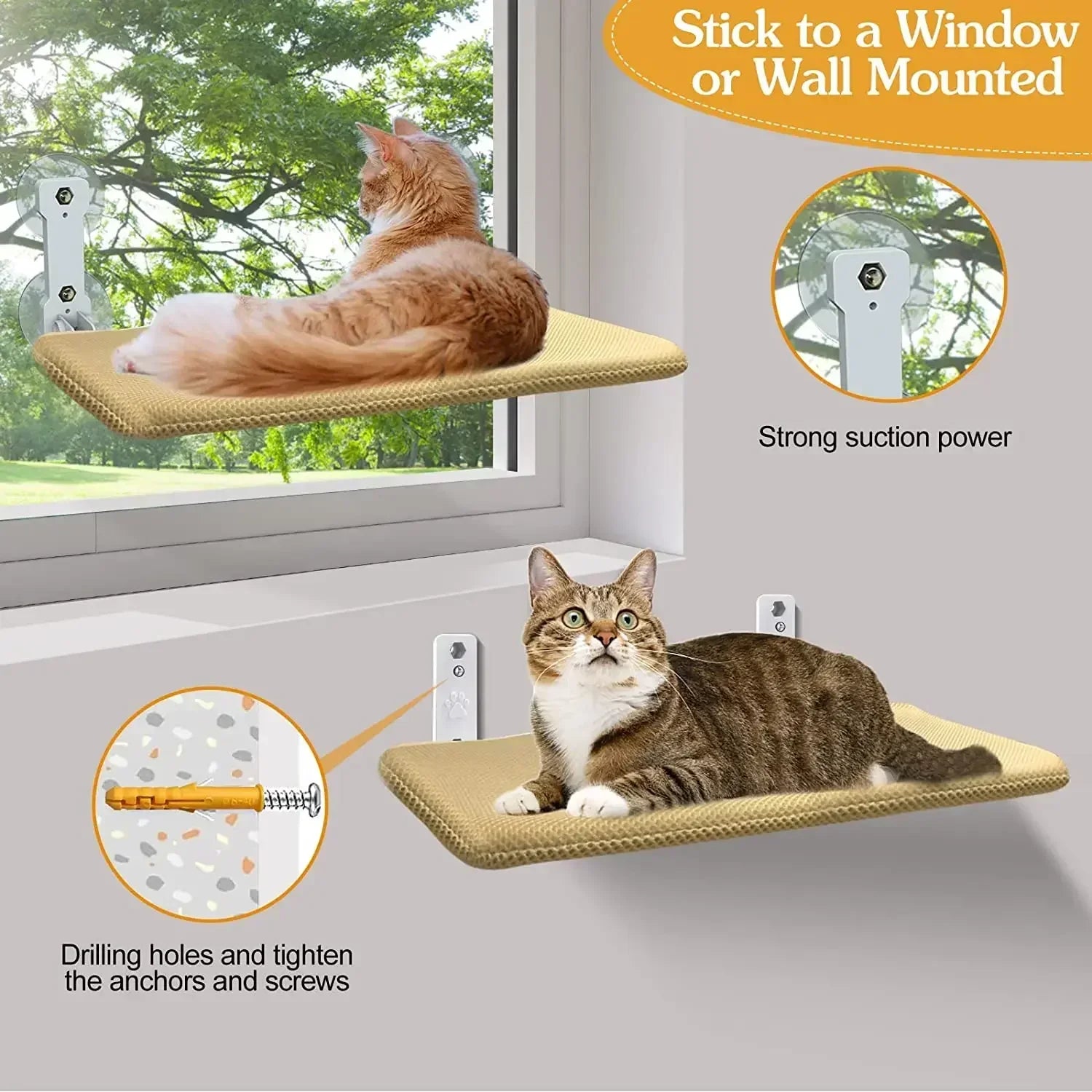 Aero Nest Cordless Window Cat Hammock