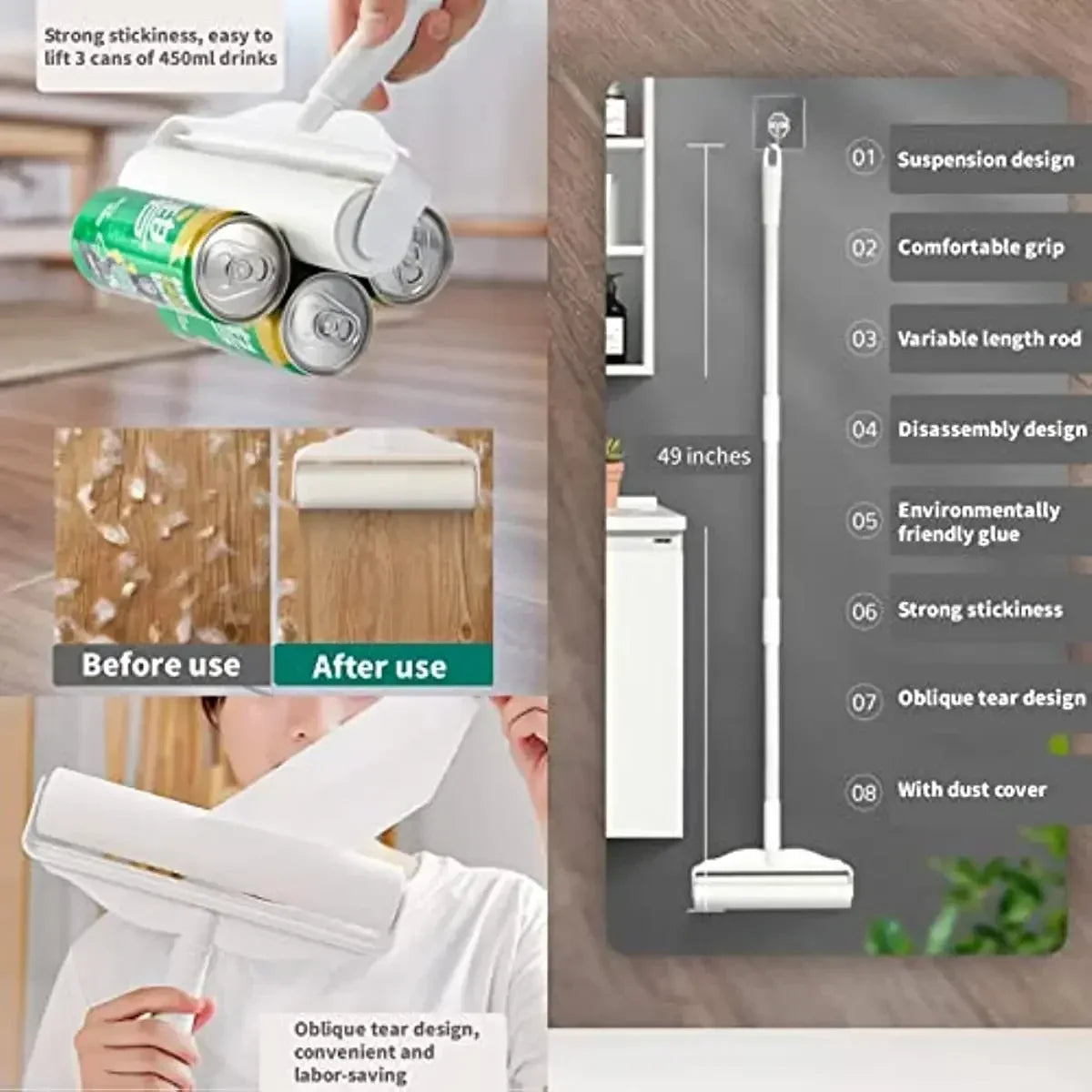Mega Roll Long-Handle Pet Hair Remover