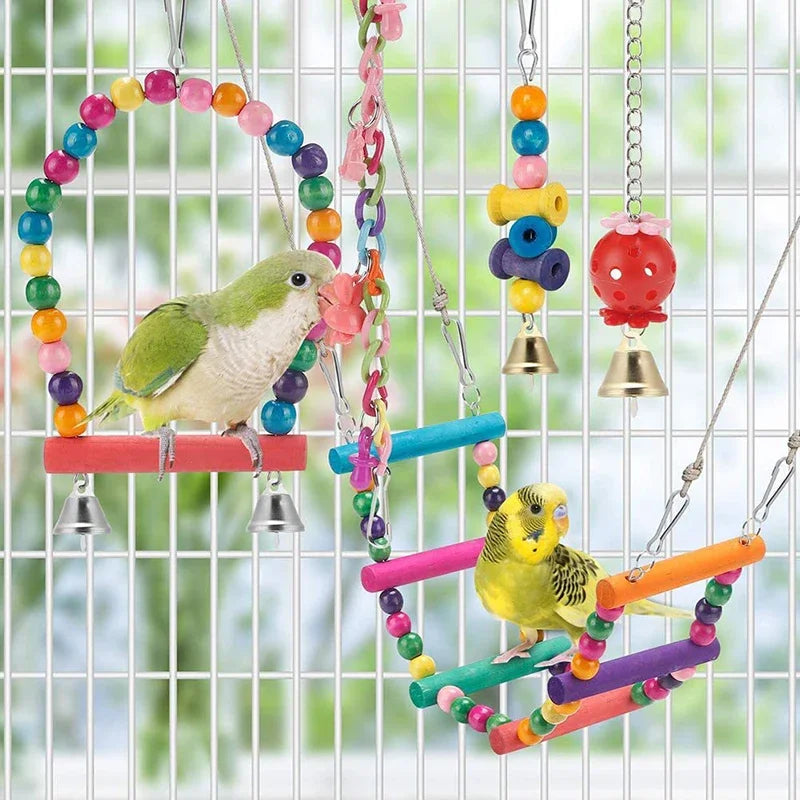 Nature Play 11-Piece Wooden Bird Toy Set