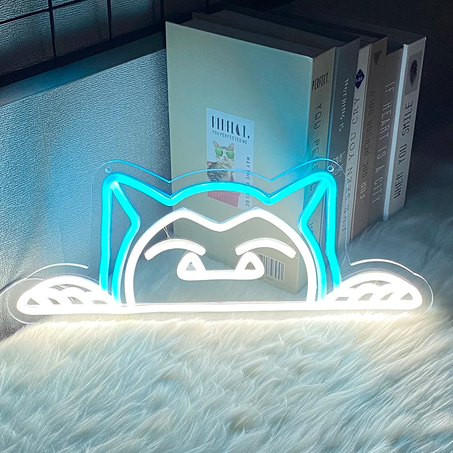 Lummi Cat Neon Glow Wall Art Sign