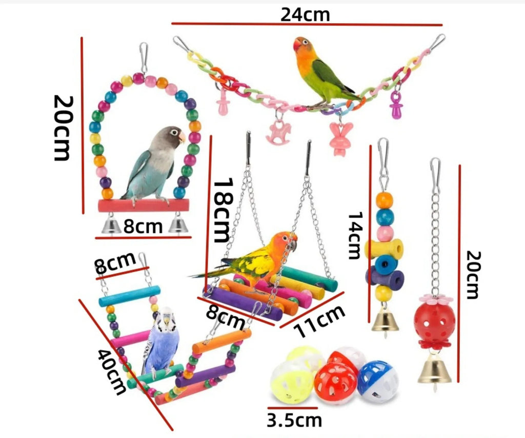 Nature Play 11-Piece Wooden Bird Toy Set