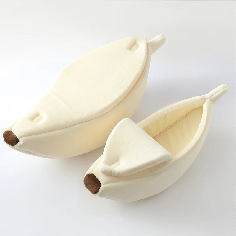 PetJoyHub™ Cozy Banana Peel Pet Bed