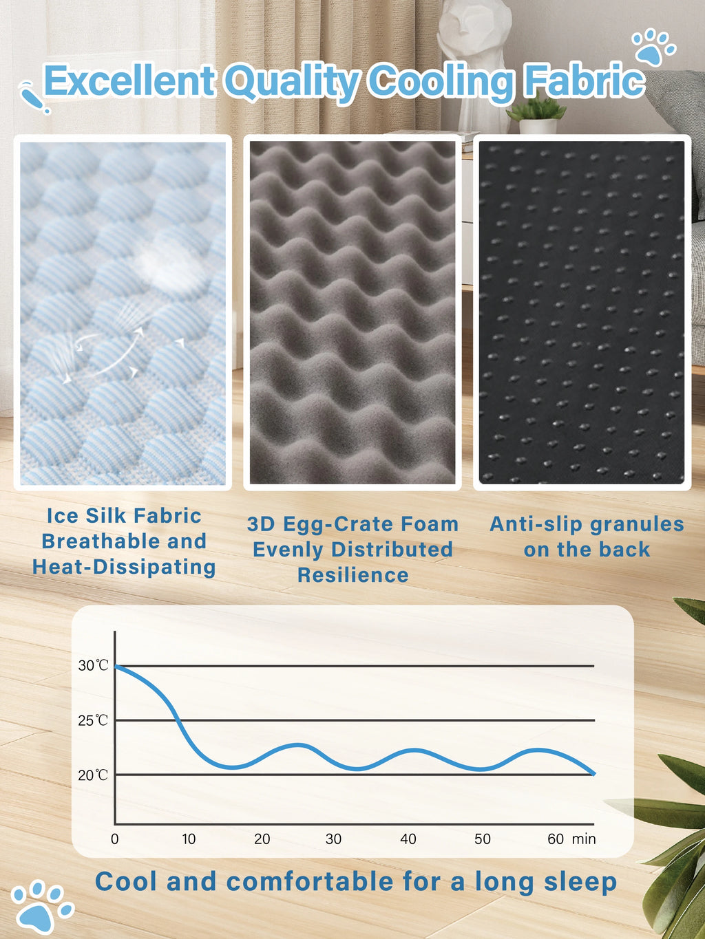 Petjoyhub™ Orthopedic Cooling Bed & Breathable Sleep Mat