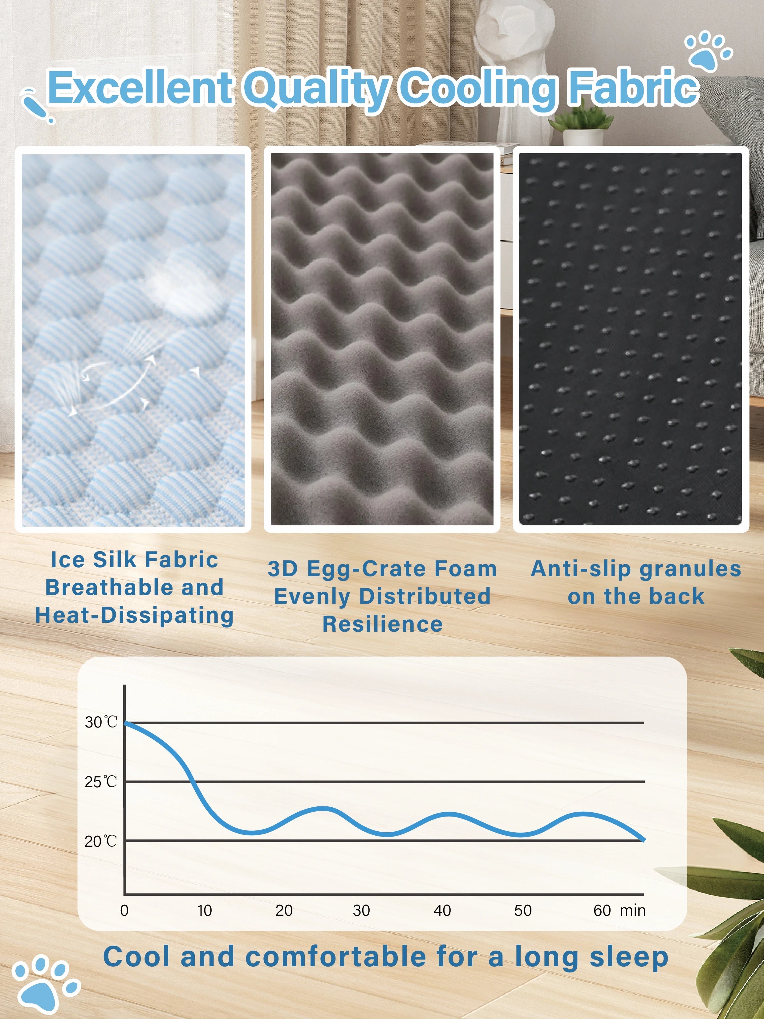 Petjoyhub™ Orthopedic Cooling Bed & Breathable Sleep Mat