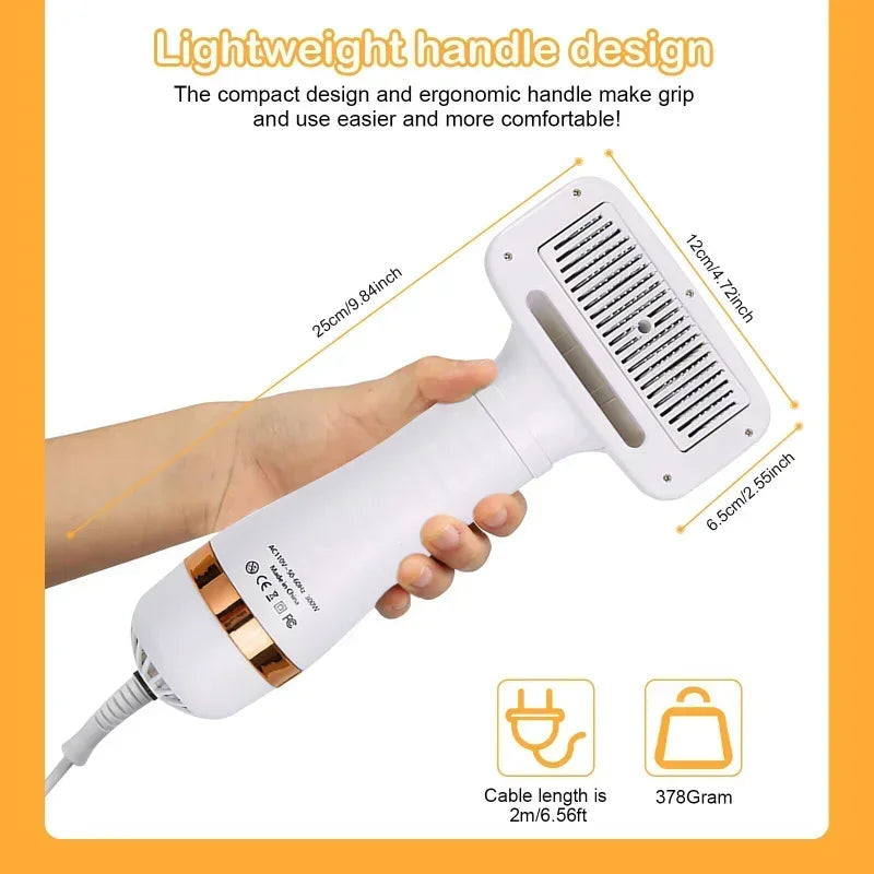 Quiet Breeze 2-in-1 Pet Hair Dryer & Grooming Brush