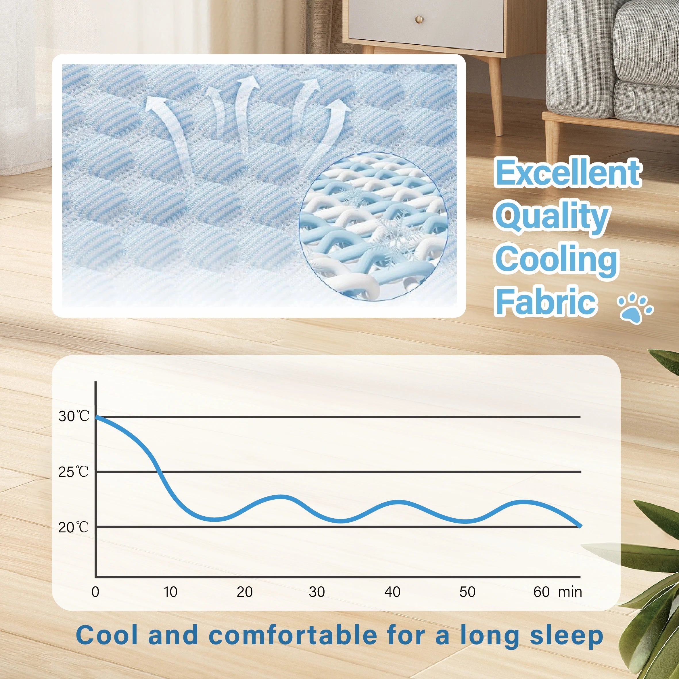 Petjoyhub™ Orthopedic Cooling Bed & Breathable Sleep Mat