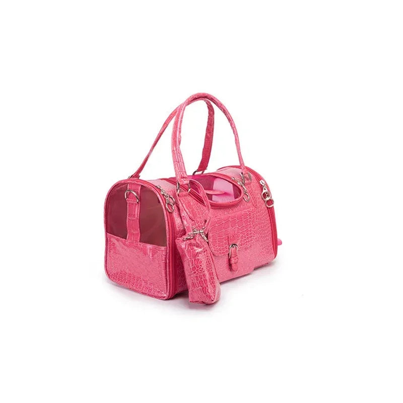 Luxury Leather Pet Carrier Bag