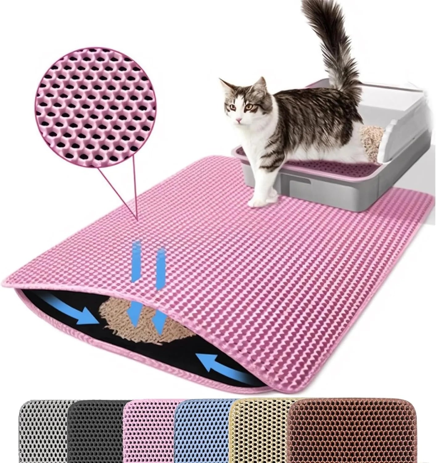 Pro Catch Waterproof Double-Layer Litter Mat