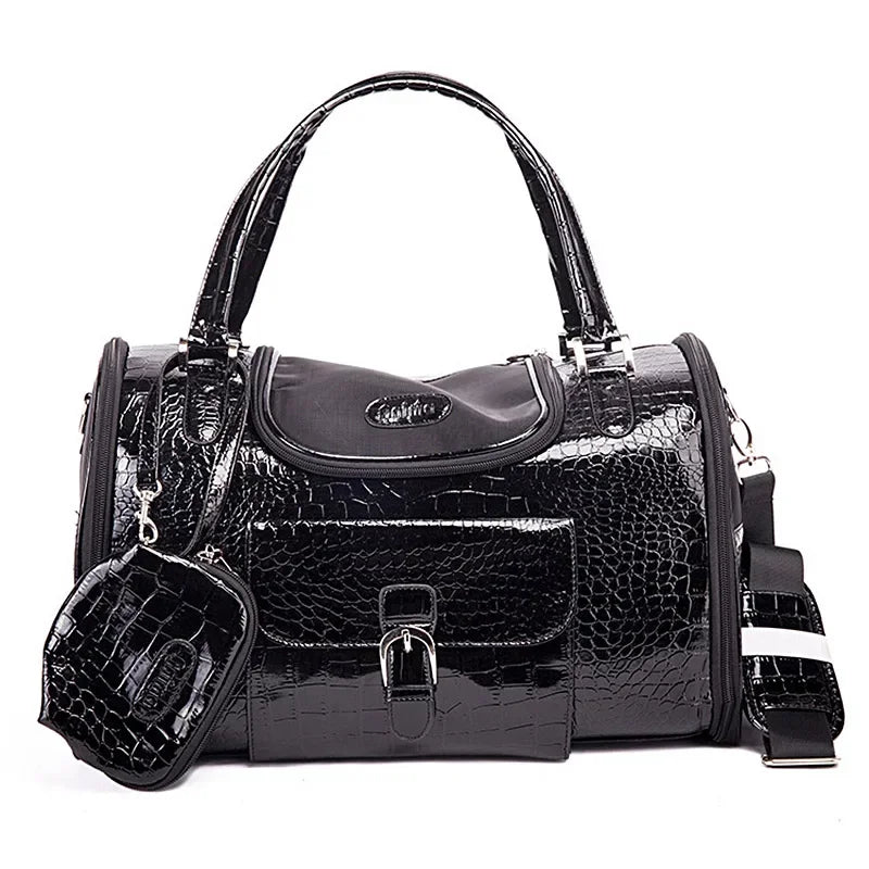 Luxury Leather Pet Carrier Bag