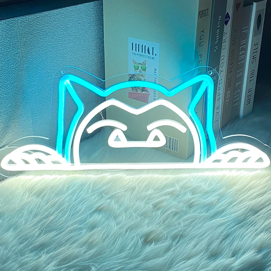 Lummi Cat Neon Glow Wall Art Sign