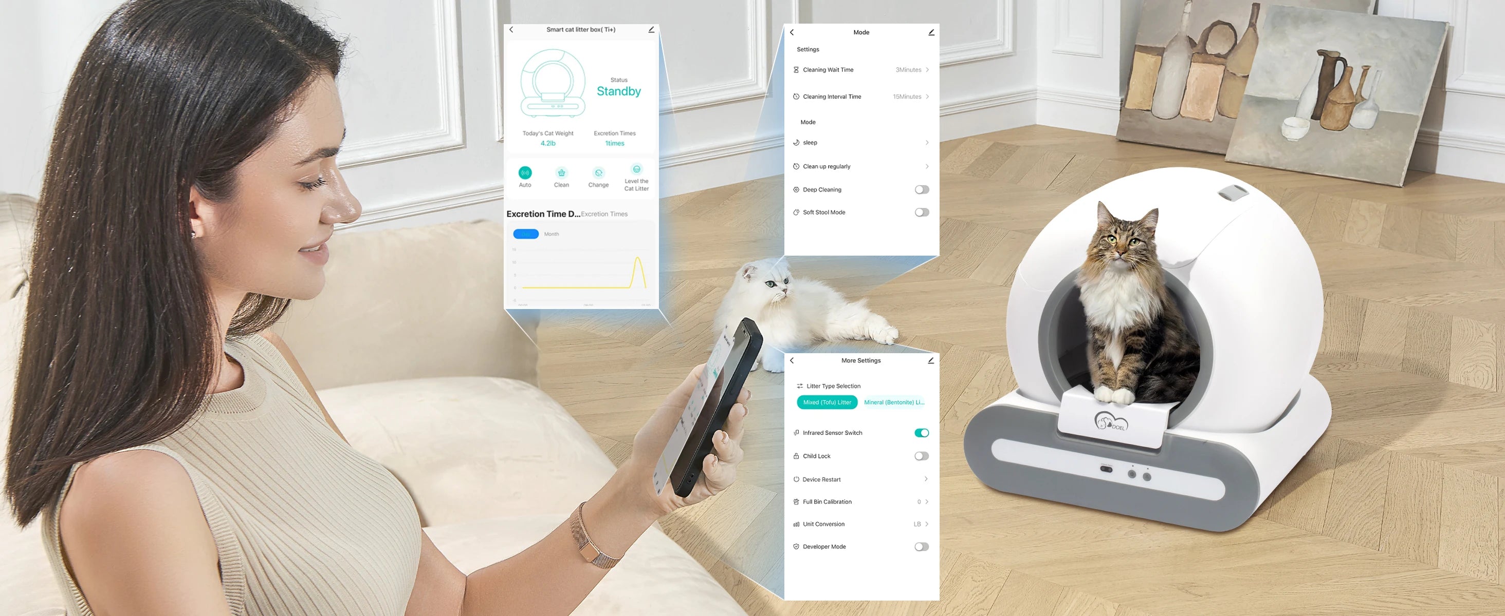 Smart Self-Cleaning Cat Litter Box with App Control (65L) 🐾✨
