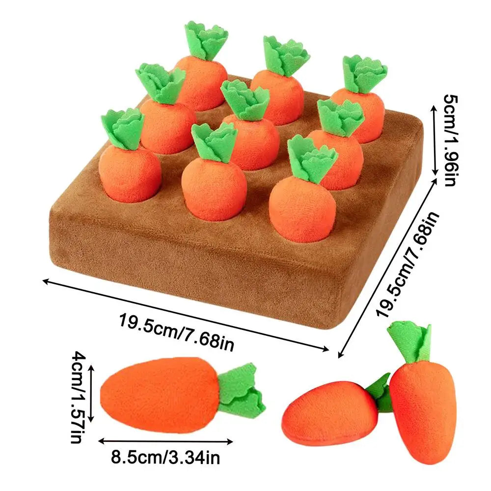 Puppy Snuffle Mat Contains 9 Carrots Soft Plush Carrot Sniffing Game Interactive Dog Sniffing Toy For Boredom Relief Foraging