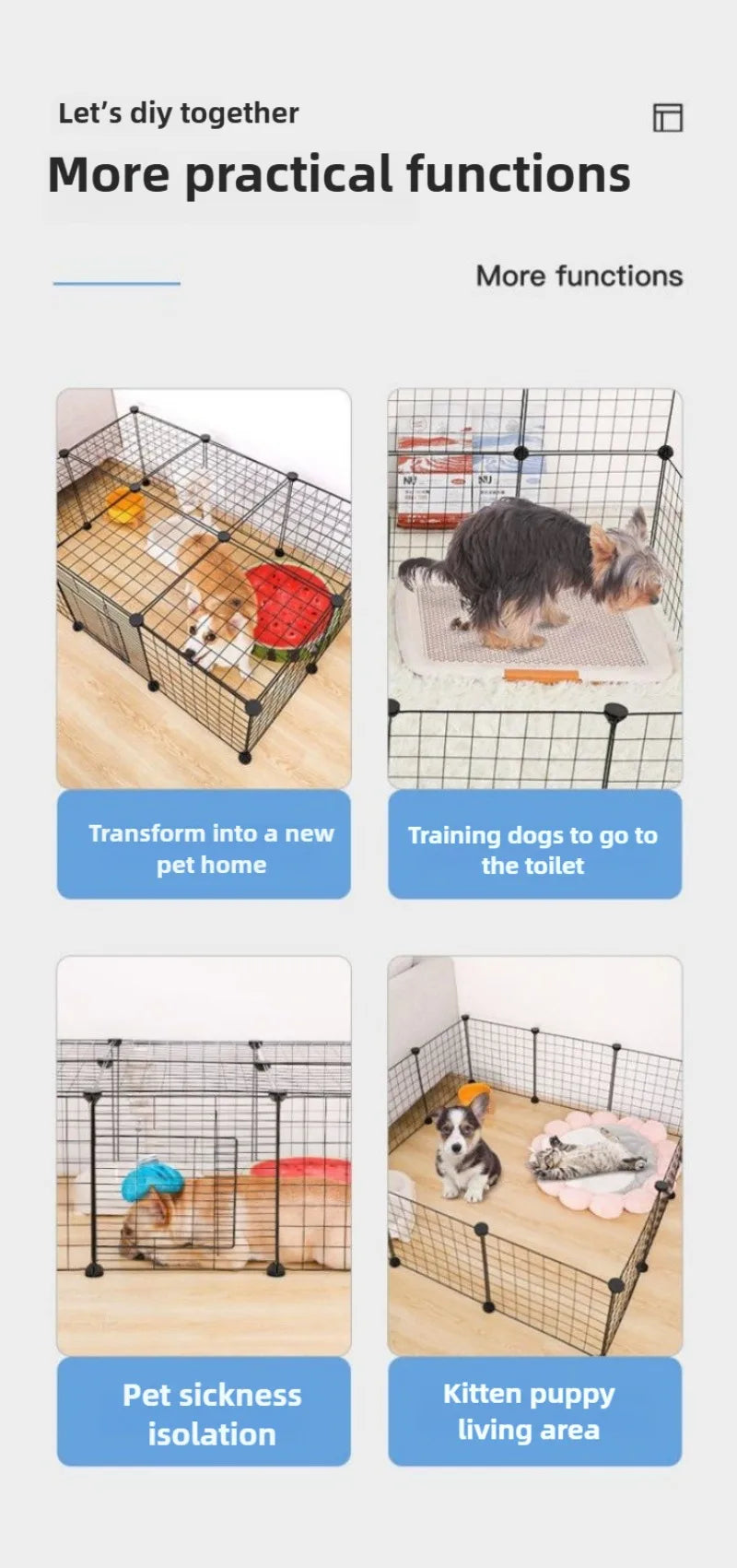 Safe Zone Freestanding Pet Playpen Fence