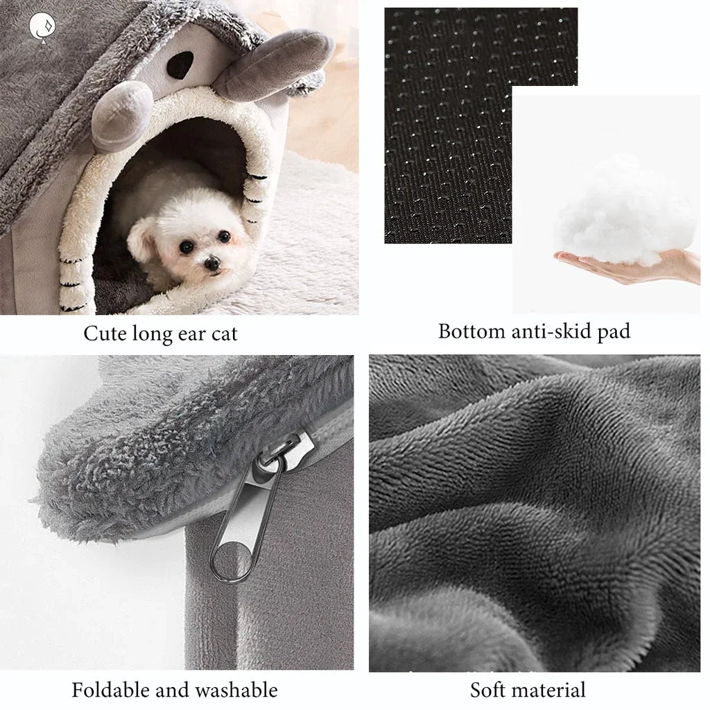 The Ultimate Snuggle Den: Foldable Pet Retreat