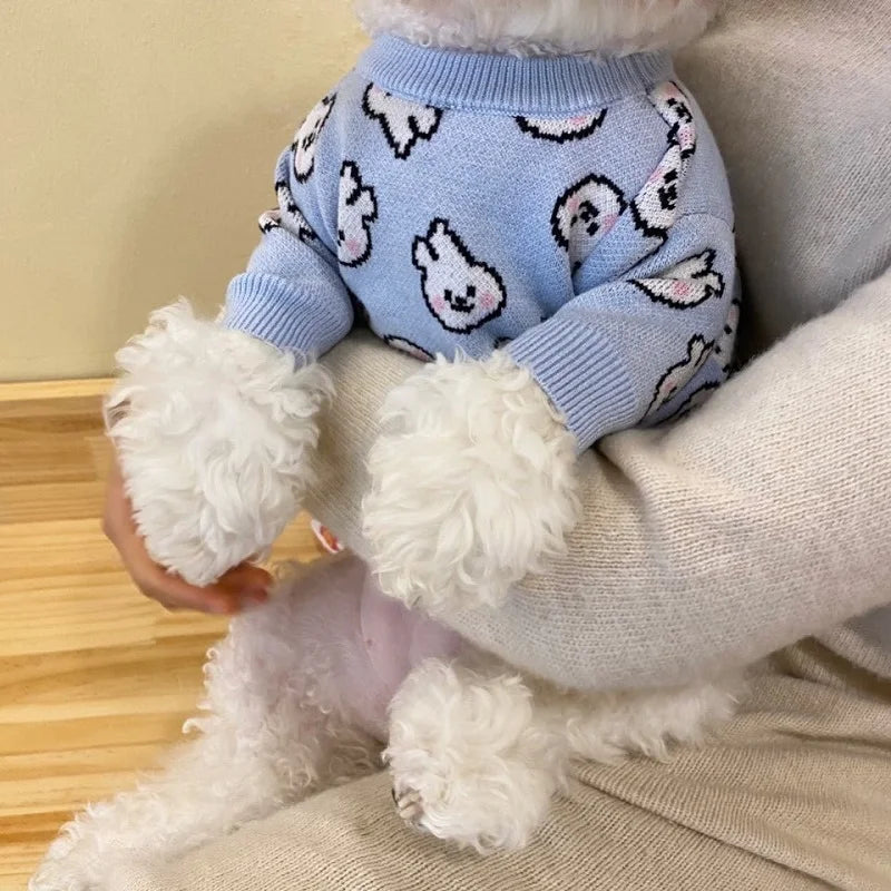 Cozy Bear Striped Luxury Dog Sweater