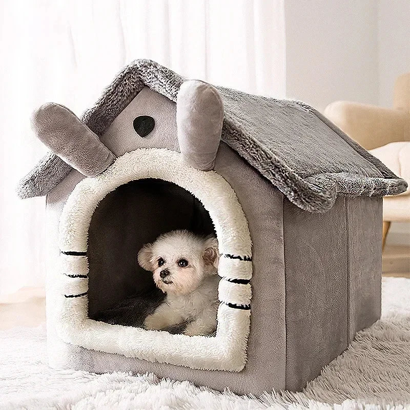 The Ultimate Snuggle Den: Foldable Pet Retreat
