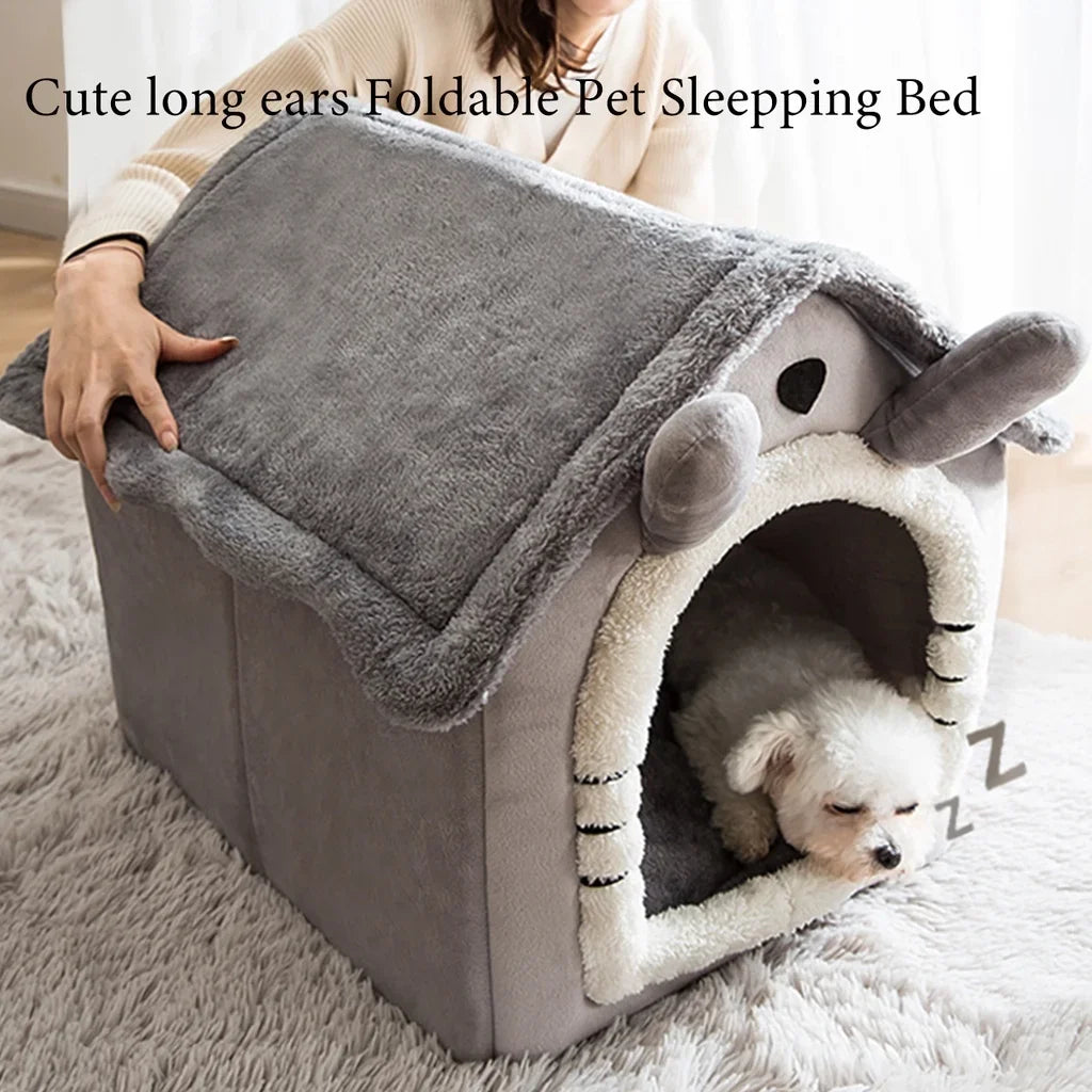The Ultimate Snuggle Den: Foldable Pet Retreat