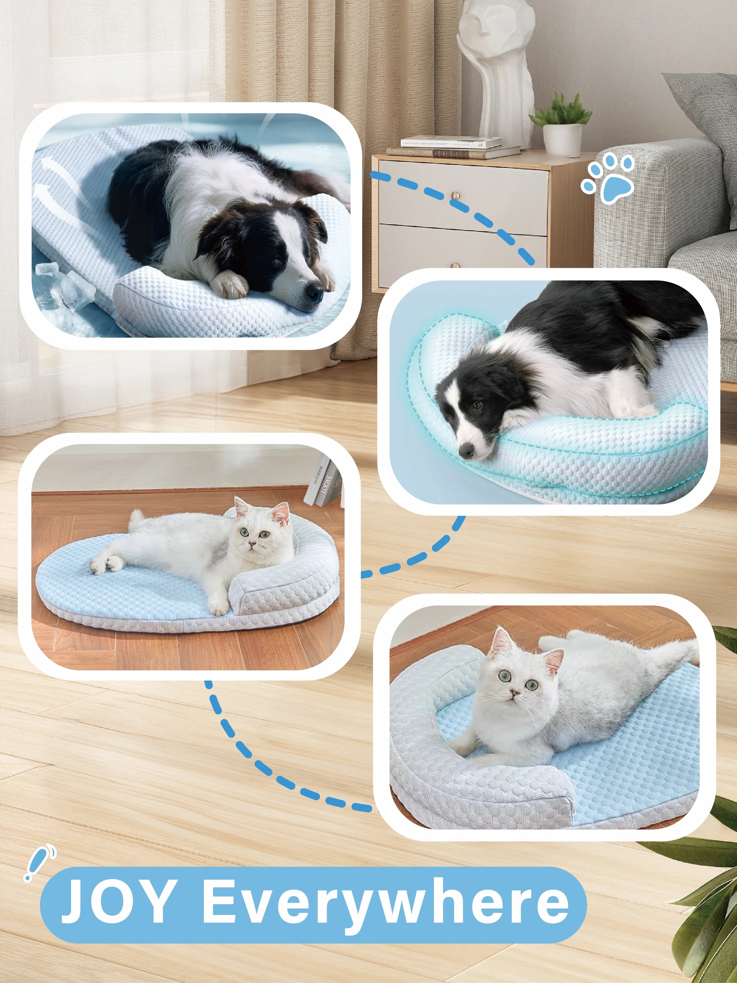 Petjoyhub™ Orthopedic Cooling Bed & Breathable Sleep Mat