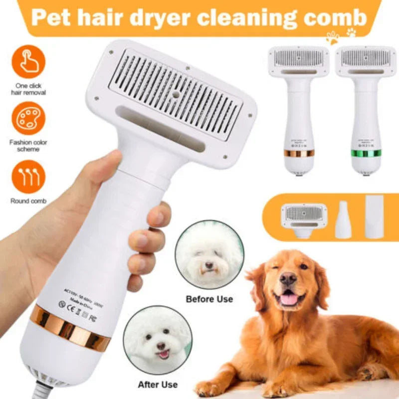 Quiet Breeze 2-in-1 Pet Hair Dryer & Grooming Brush