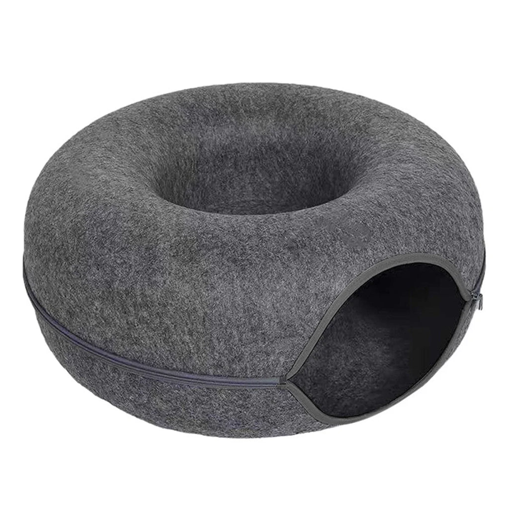 Cozy Tunnel Felt Donut Cat Bed