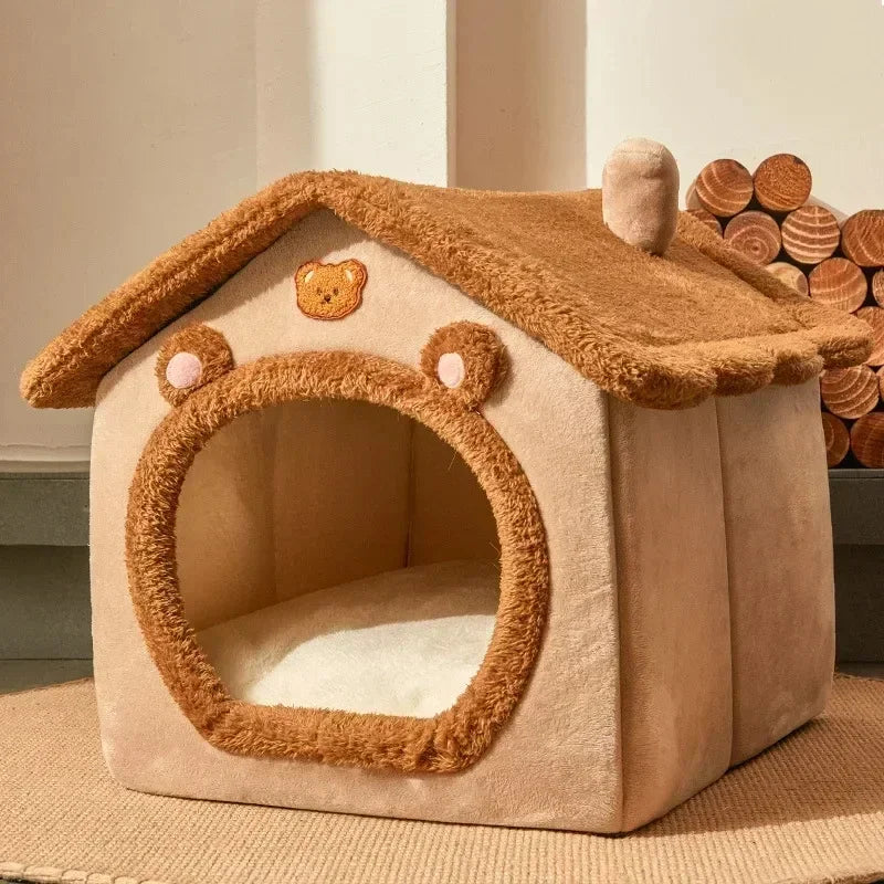 The Ultimate Snuggle Den: Foldable Pet Retreat