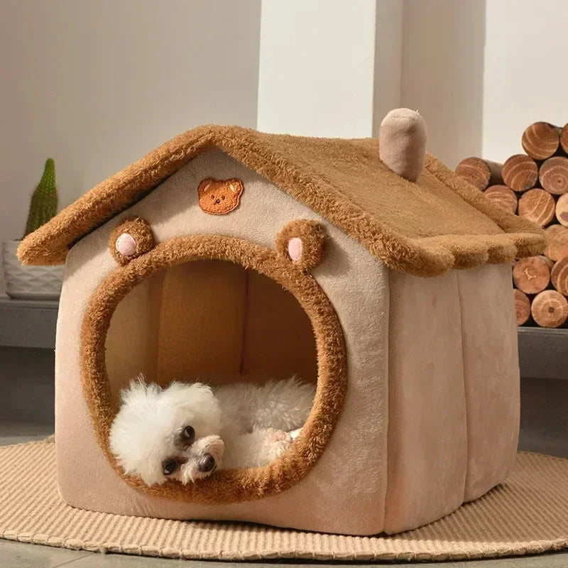 The Ultimate Snuggle Den: Foldable Pet Retreat