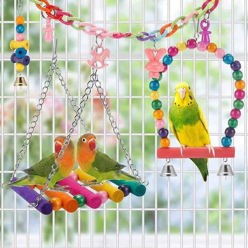 Nature Play 11-Piece Wooden Bird Toy Set