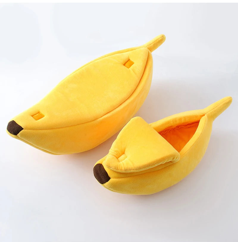 PetJoyHub™ Cozy Banana Peel Pet Bed