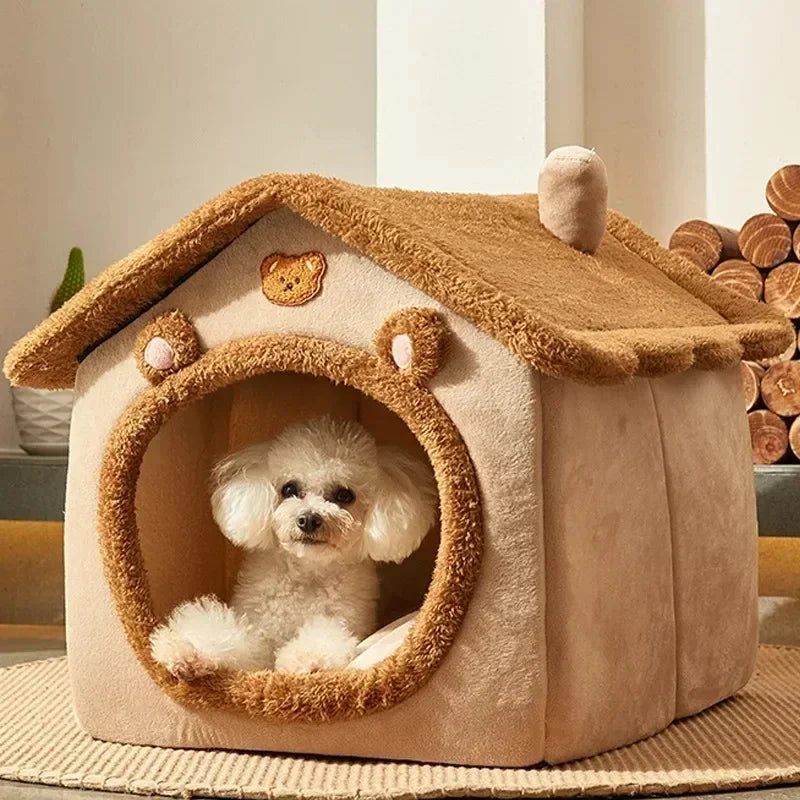 The Ultimate Snuggle Den: Foldable Pet Retreat