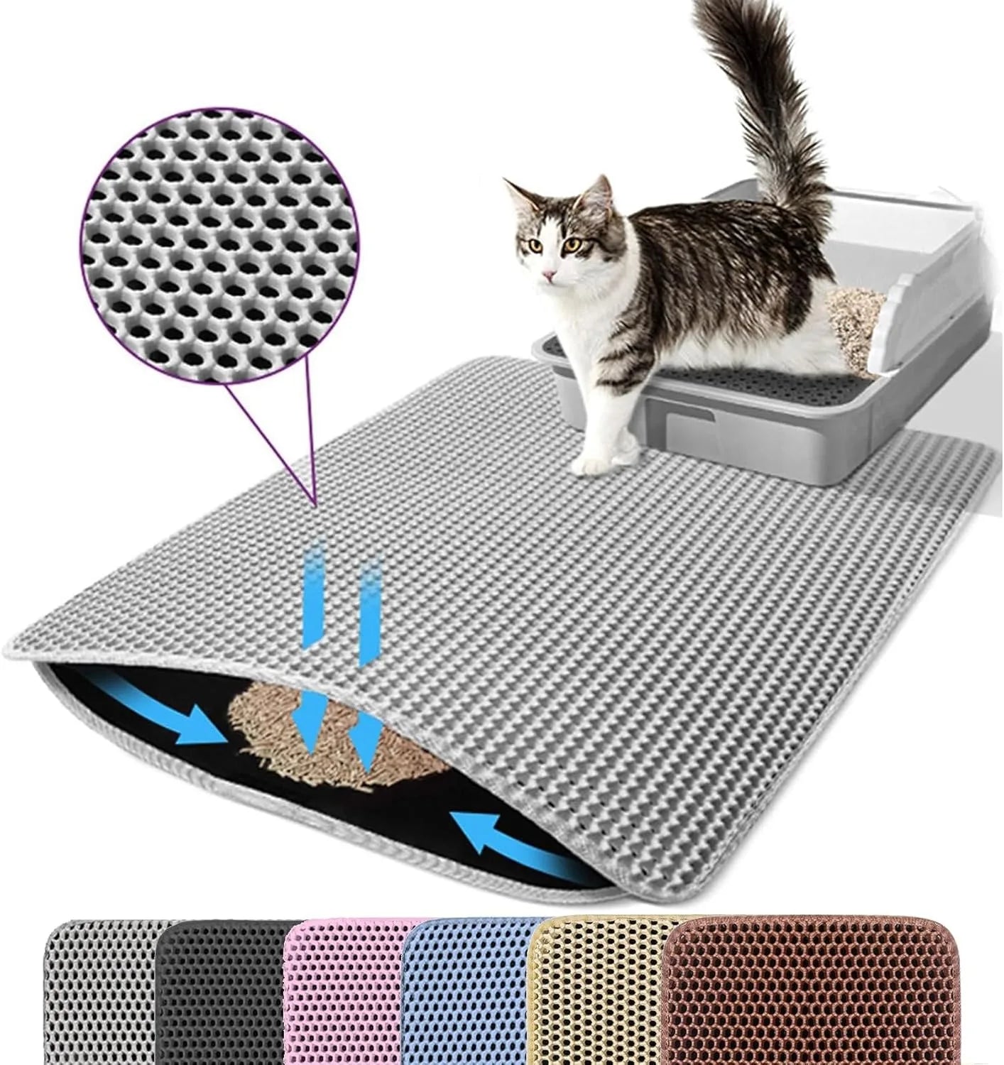 Pro Catch Waterproof Double-Layer Litter Mat